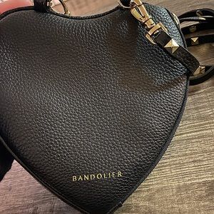 Bandolier leather heart crossbody